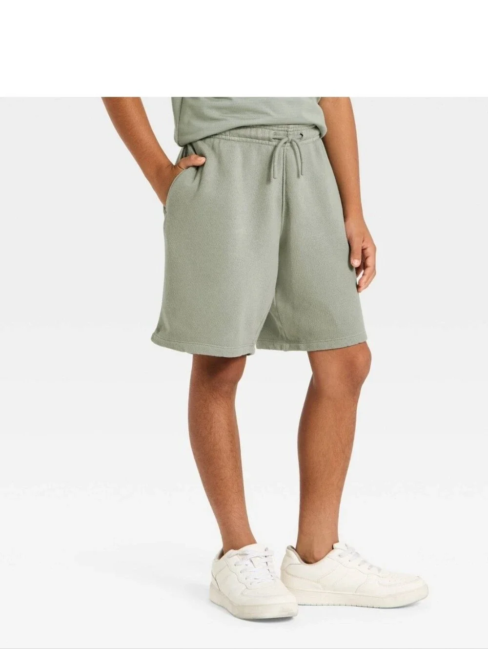 New!All In Motion Boys Sage Green French Terry Hoodie & Shorts Set Y2K Cottageco